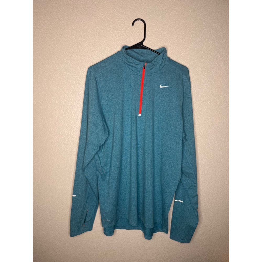 Men's Nike Running Pullover Size L Teal Orange